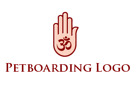 om symbol in hand logo