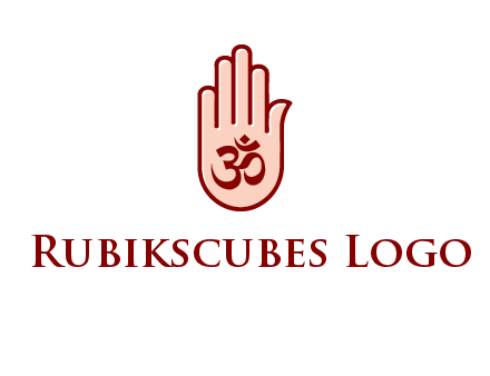 om symbol in hand logo