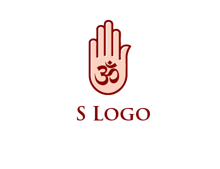 om symbol in hand logo