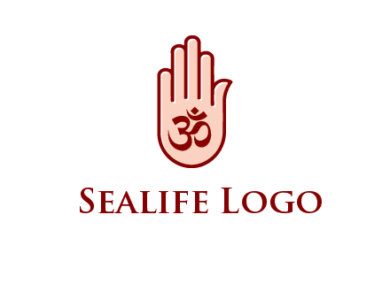 om symbol in hand logo