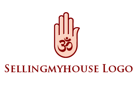 om symbol in hand logo