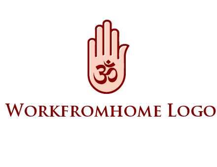 om symbol in hand logo