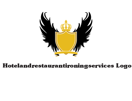 shield with crown and wings logo