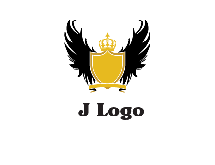 shield with crown and wings logo