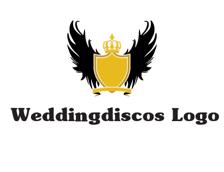 shield with crown and wings logo