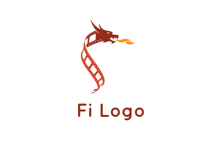 dragon in film strip logo