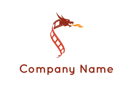 dragon in film strip logo