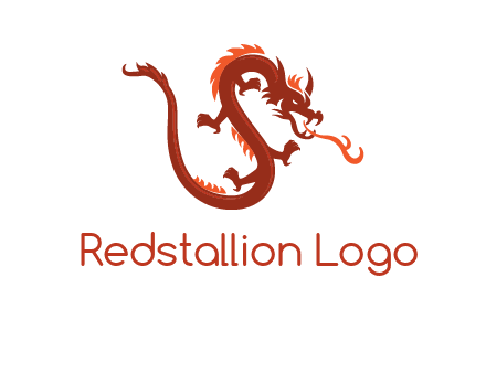 dragon breathing fire logo