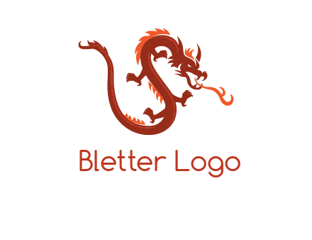 dragon breathing fire logo