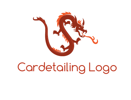 dragon breathing fire logo