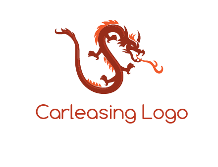 dragon breathing fire logo