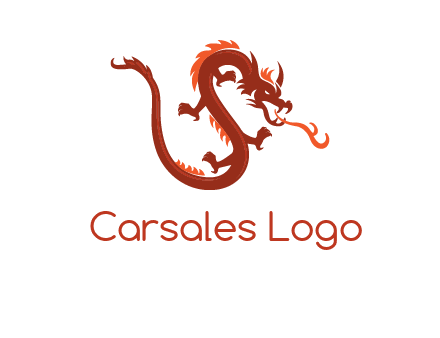 dragon breathing fire logo