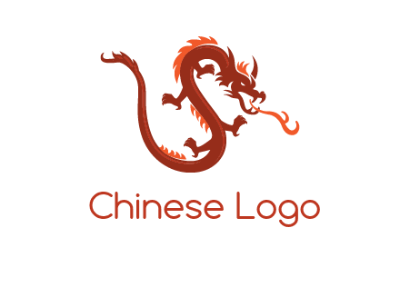 dragon breathing fire logo