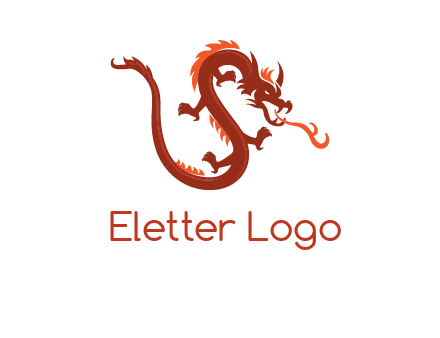 dragon breathing fire logo