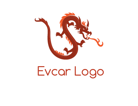 dragon breathing fire logo