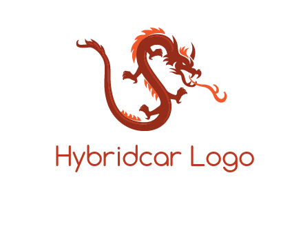 dragon breathing fire logo