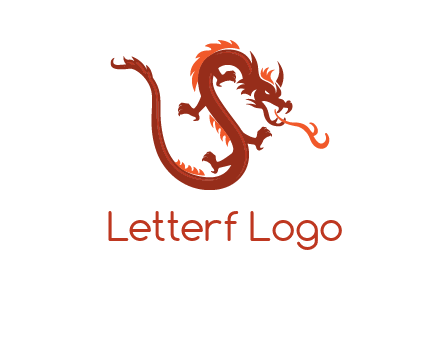 dragon breathing fire logo