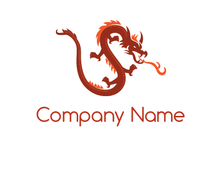 dragon breathing fire logo