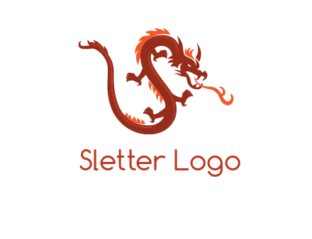 dragon breathing fire logo