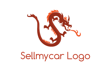 dragon breathing fire logo