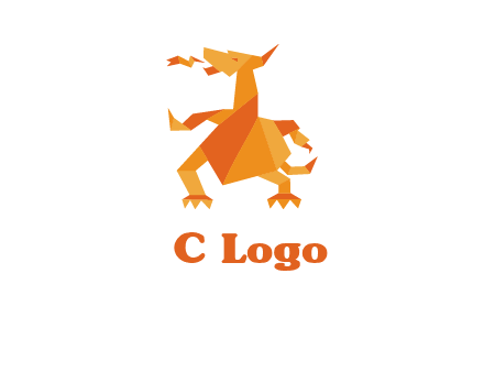 origami dragon logo