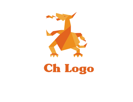 origami dragon logo