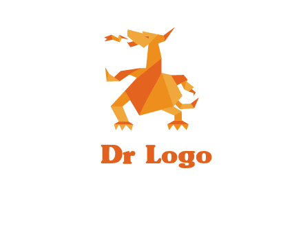 origami dragon logo