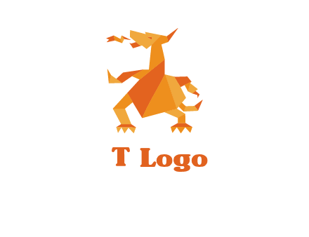 origami dragon logo