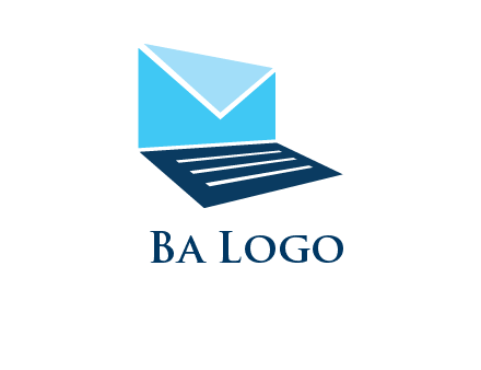 letter on laptop screen logo