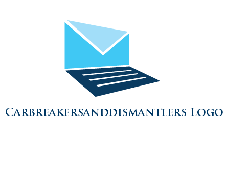 letter on laptop screen logo