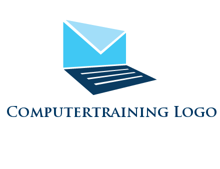 letter on laptop screen logo