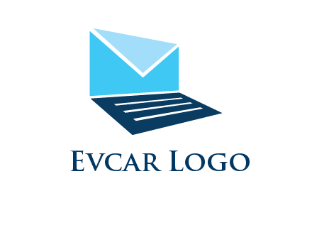 letter on laptop screen logo