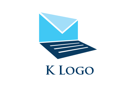 letter on laptop screen logo