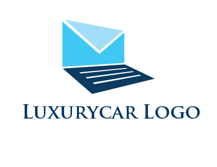 letter on laptop screen logo