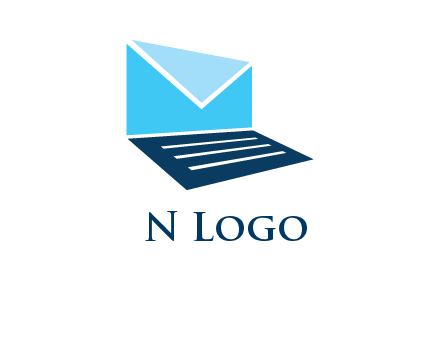 letter on laptop screen logo