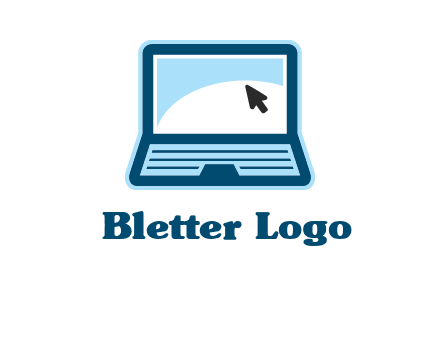 laptop with pointer computer logo