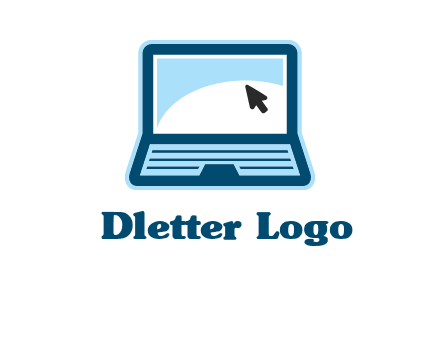 laptop with pointer computer logo