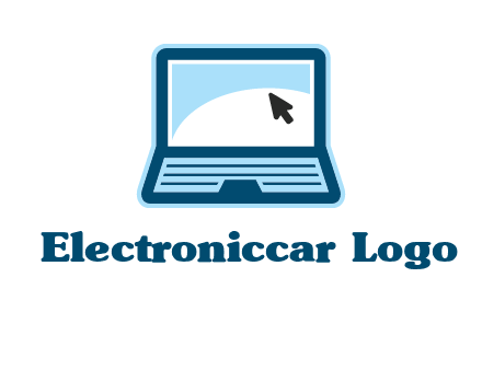 laptop with pointer computer logo