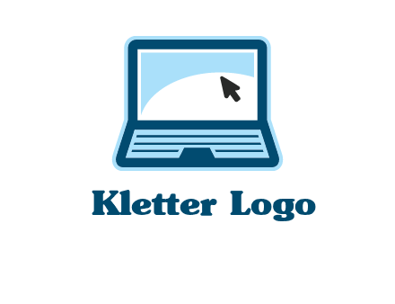 laptop with pointer computer logo