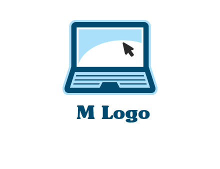 laptop with pointer computer logo