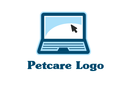 laptop with pointer computer logo