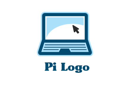 laptop with pointer computer logo