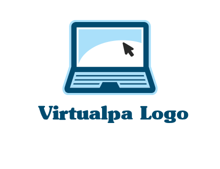 laptop with pointer computer logo