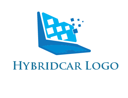 boxes coming out of laptop logo