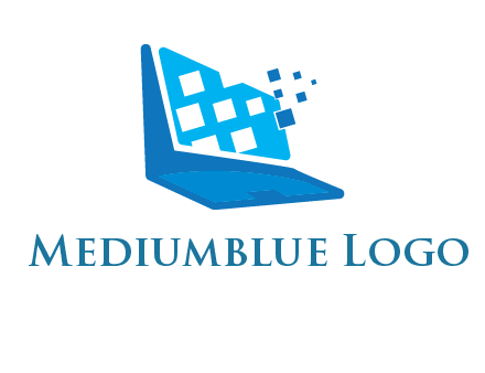 boxes coming out of laptop logo