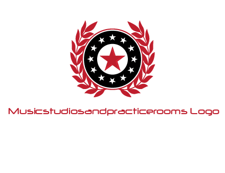 stars, leaves and circle security logo