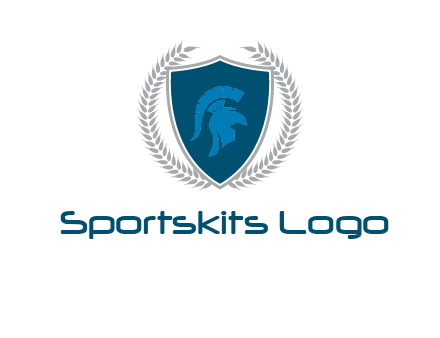 spartan helmet in shield logo