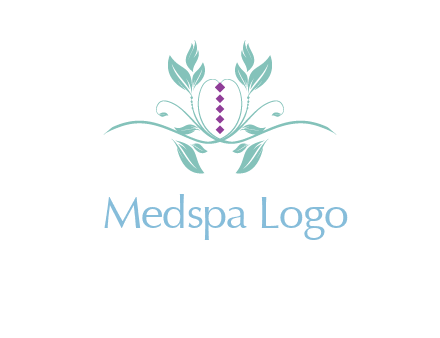 leaves and vines with puple gems logo