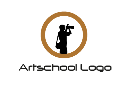 photographer in circle logo