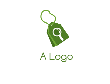 shopping tag logo with search icon